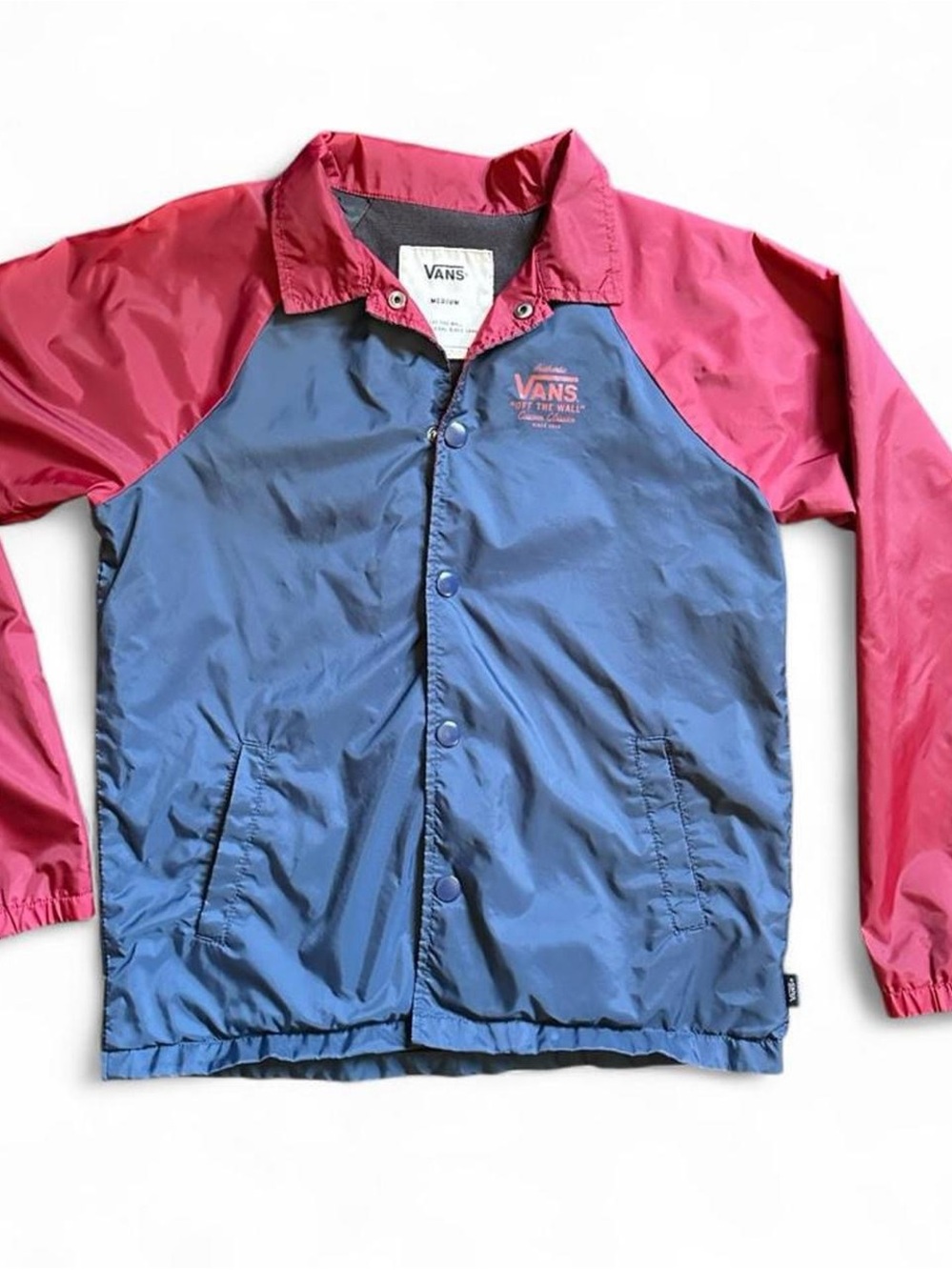 Vans boys Two-Tone Jacket in Navy & Burgundy with Logo